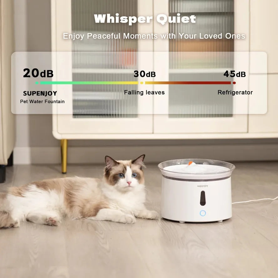 KTX-955283 Automatic Pet Water Fountain with 2.4L Recirculating Filter for Dogs and Cats