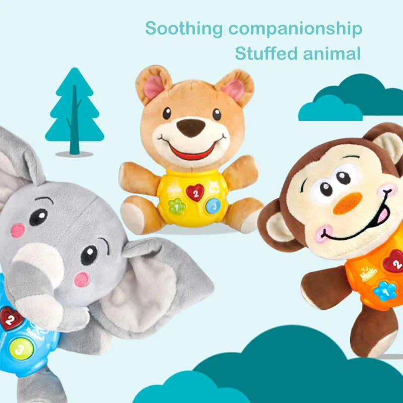 KTX-955923 Soft Elephant Plush Toy with Sound for Infants and Toddlers, Ideal for Newborn Sleep and Comfort