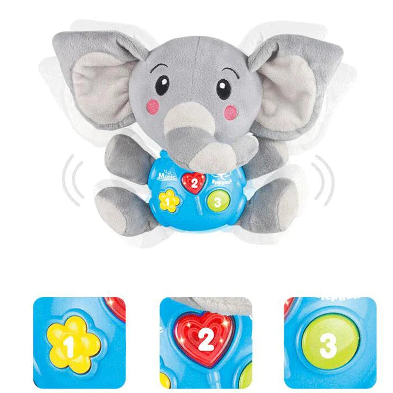 KTX-955923 Soft Elephant Plush Toy with Sound for Infants and Toddlers, Ideal for Newborn Sleep and Comfort