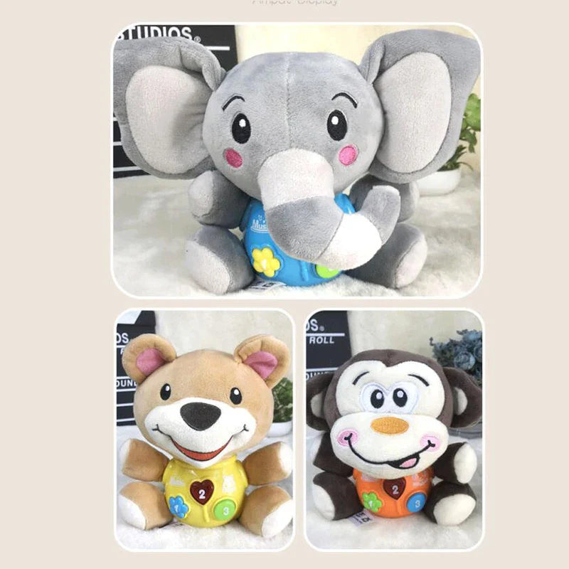 KTX-955923 Soft Elephant Plush Toy with Sound for Infants and Toddlers, Ideal for Newborn Sleep and Comfort
