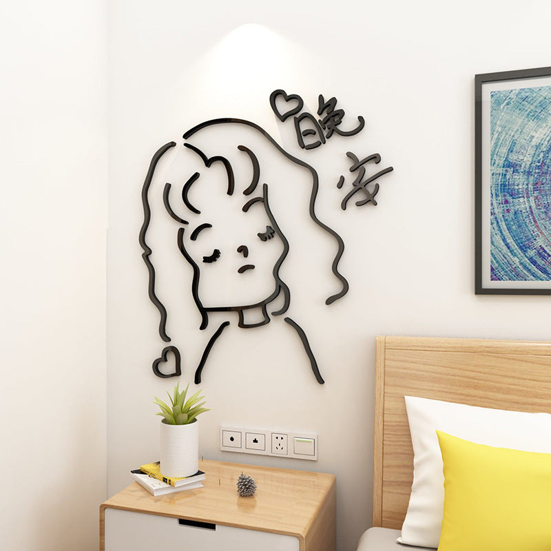 KTX-956755 Acrylic 3D Wall Stickers for Bedroom Decor - Available in Multiple Sizes