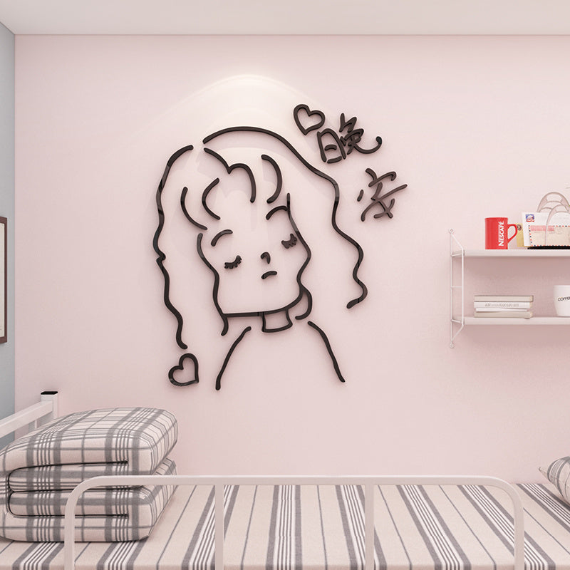 KTX-956755 Acrylic 3D Wall Stickers for Bedroom Decor - Available in Multiple Sizes