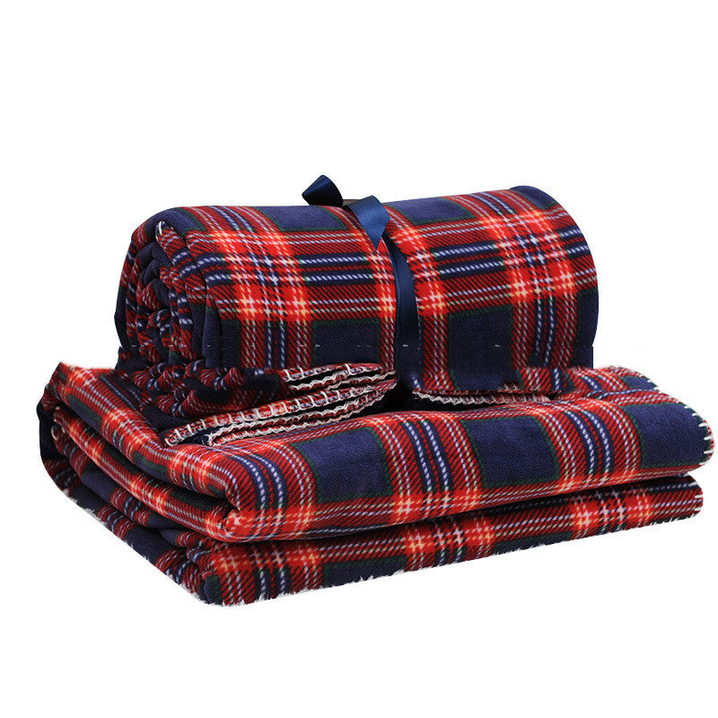 KTX-956819 Red Plaid Flannel Sofa Blanket for Cozy Office Breaks - Available in Multiple Sizes