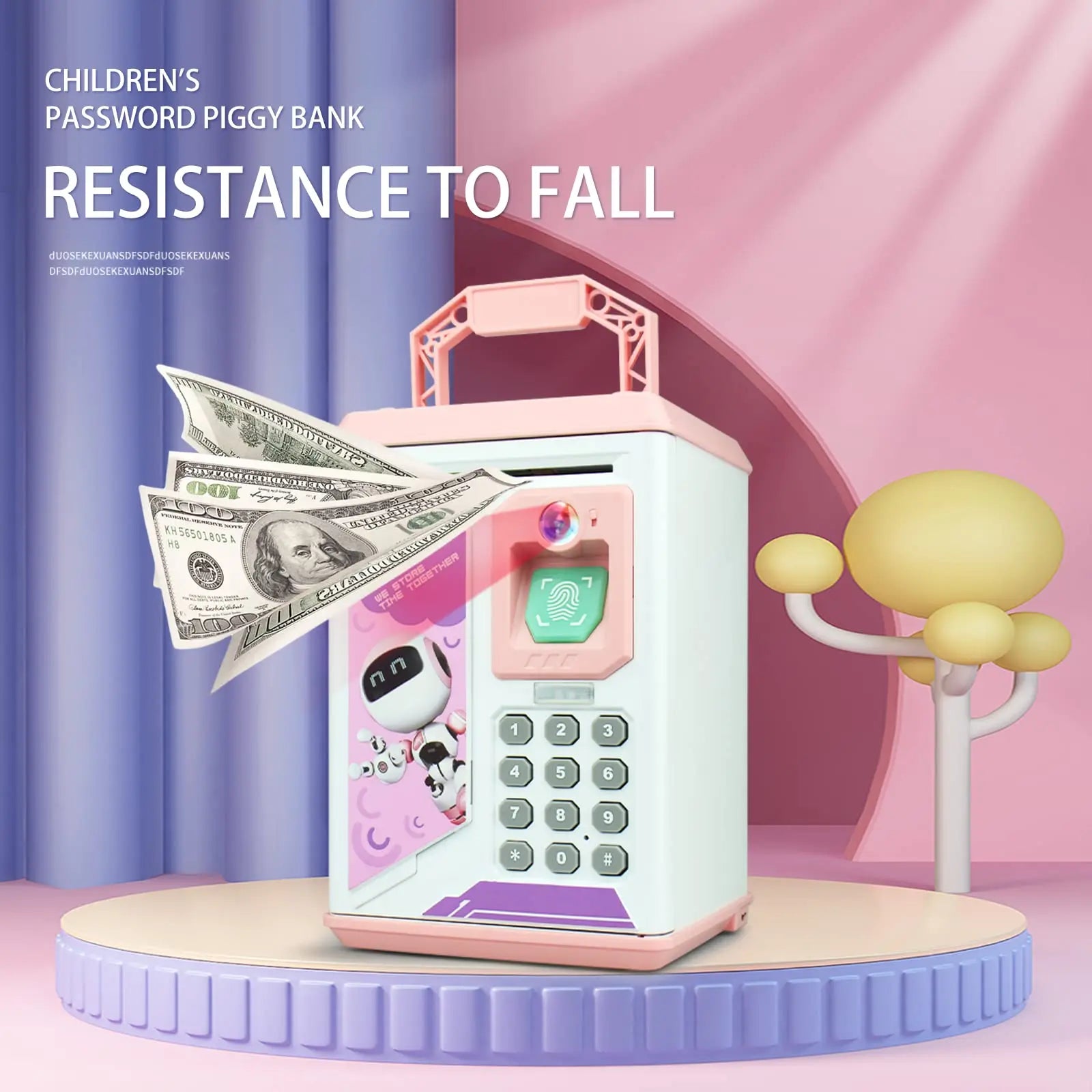 KTX-957651 Electronic Fingerprint Piggy Bank Toy for Kids - Safe Box Banking Fun