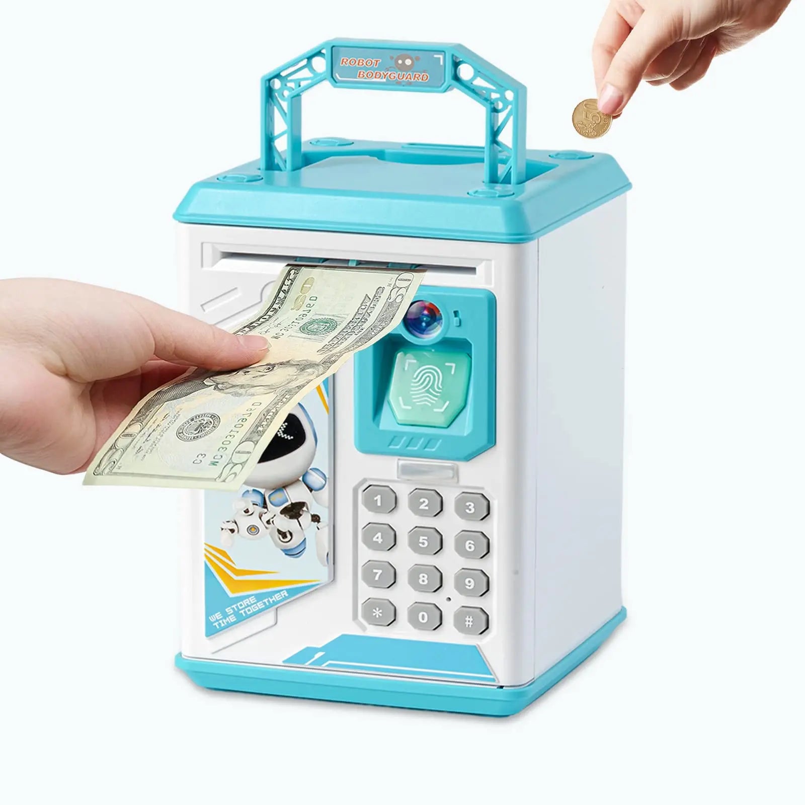 KTX-957651 Electronic Fingerprint Piggy Bank Toy for Kids - Safe Box Banking Fun