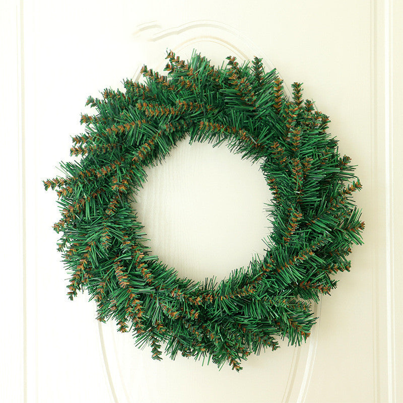 KTX-957907 Festive Green PVC Christmas Wreath with Optional Light - 40cm & 30cm