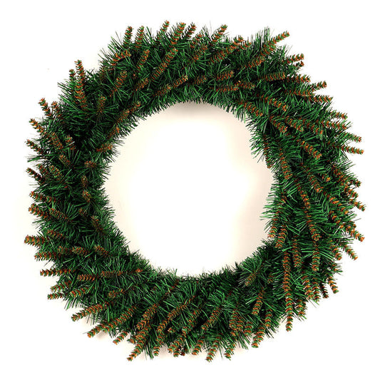 KTX-957907 Festive Green PVC Christmas Wreath with Optional Light - 40cm & 30cm