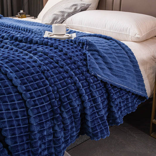 KTX-957971 Soft Flannel Milk Velvet Blanket - Multiple Sizes & Elegant Color Options Available