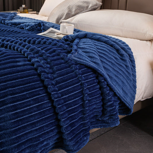 KTX-957971 Soft Flannel Milk Velvet Blanket - Multiple Sizes & Elegant Color Options Available