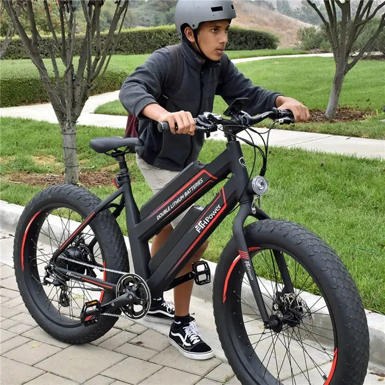 KTX-958675 48V Aluminum Alloy Long Range Fat Tire Electric Mountain Bike, 7 Speed, 26" Wheels, Dual Battery
