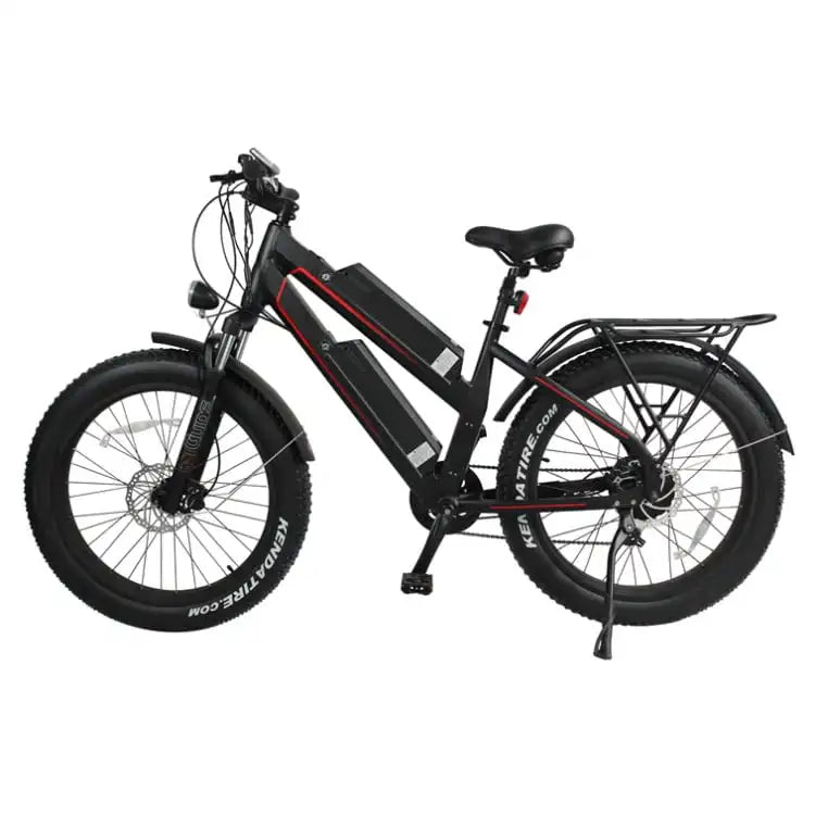 KTX-958675 48V Aluminum Alloy Long Range Fat Tire Electric Mountain Bike, 7 Speed, 26" Wheels, Dual Battery