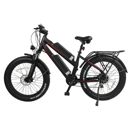 KTX-958675 48V Aluminum Alloy Long Range Fat Tire Electric Mountain Bike, 7 Speed, 26" Wheels, Dual Battery