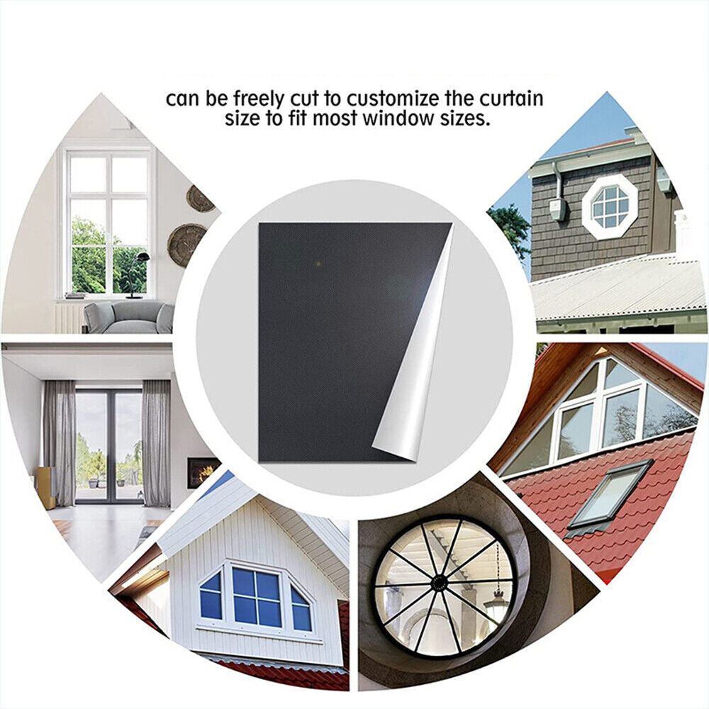 KTX-958675 Portable Blackout Blind - Thermal Insulated Stick-On Curtain for Home and Travel