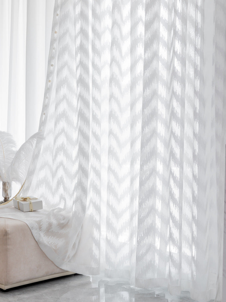 KTX-959827 Light Luxury Pure Color Curtain with Golden Beads - Polyester Fabric, Customized Per Meter