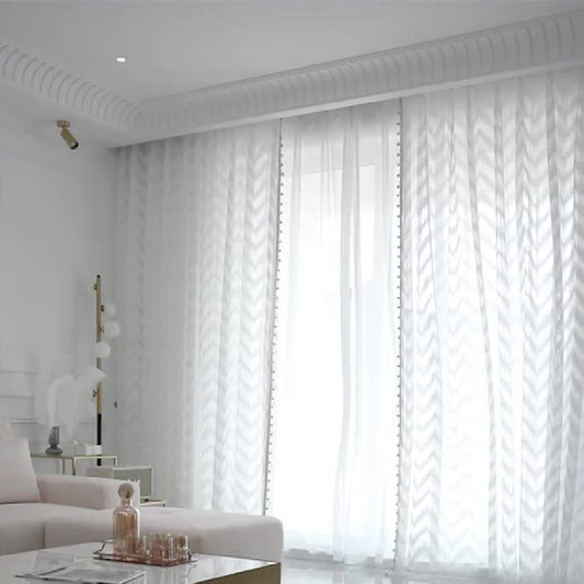 KTX-959827 Light Luxury Pure Color Curtain with Golden Beads - Polyester Fabric, Customized Per Meter