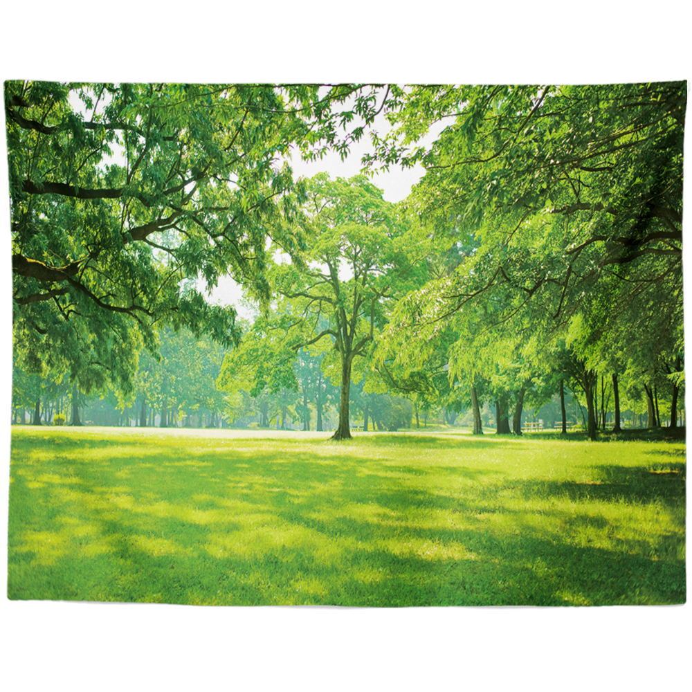 KTX-959955 Black and White Coconut Forest Landscape Tapestry Wall Hanging - Machine Washable Polyester Fiber, Multiple Sizes Available