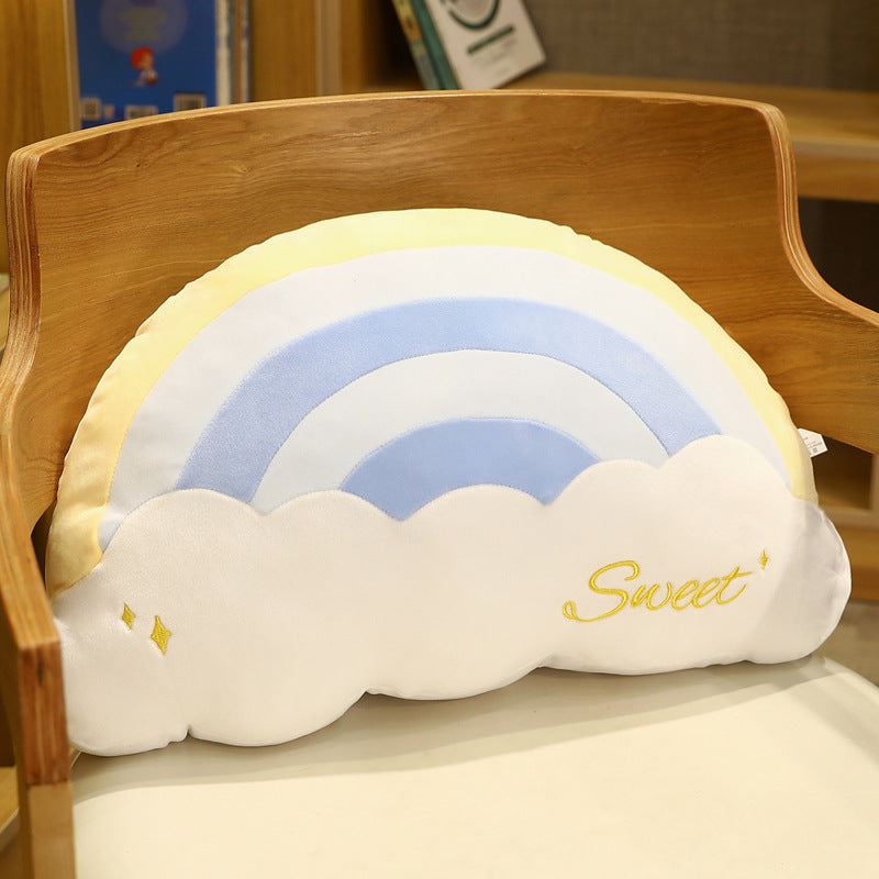 KTX-960083 Cute Cloud Rainbow Pillow Decorative Cushion for Office Chair Backrest