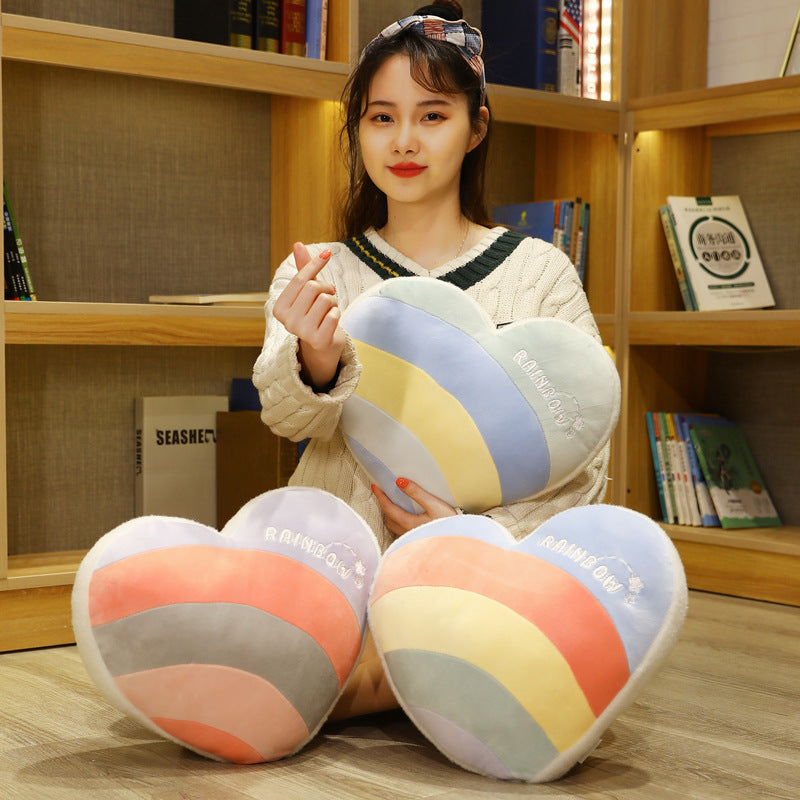 KTX-960083 Cute Cloud Rainbow Pillow Decorative Cushion for Office Chair Backrest