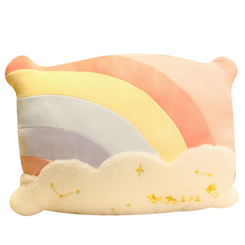 KTX-960083 Cute Cloud Rainbow Pillow Decorative Cushion for Office Chair Backrest