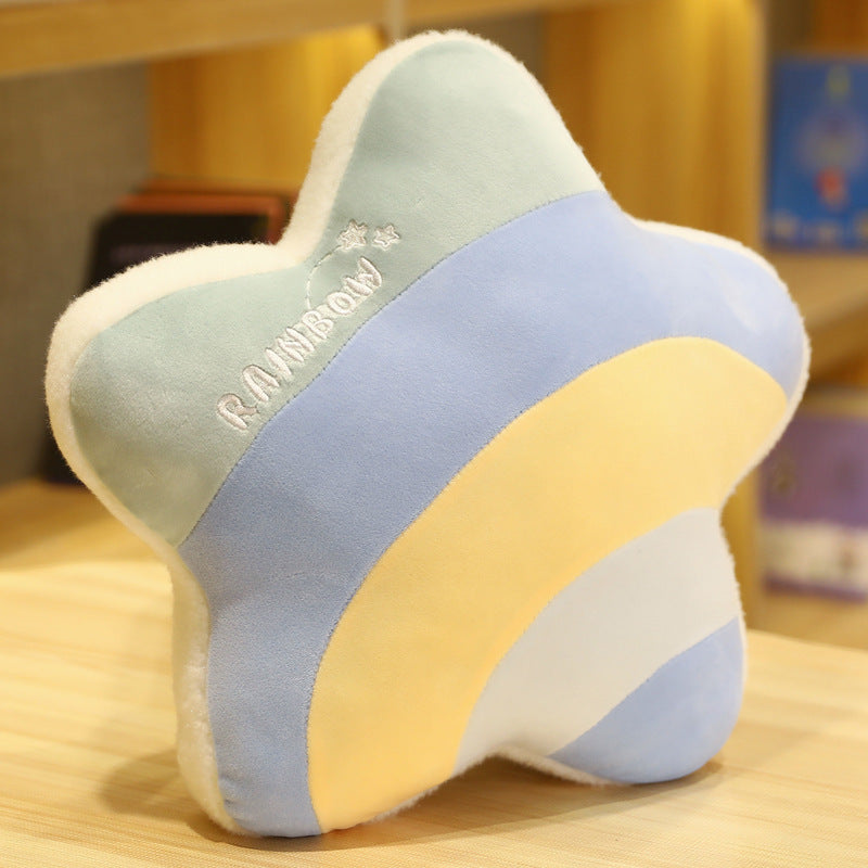 KTX-960083 Cute Cloud Rainbow Pillow Decorative Cushion for Office Chair Backrest