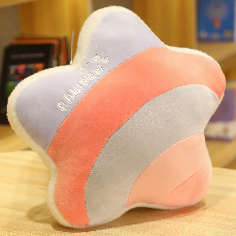 KTX-960083 Cute Cloud Rainbow Pillow Decorative Cushion for Office Chair Backrest
