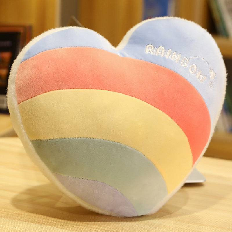 KTX-960083 Cute Cloud Rainbow Pillow Decorative Cushion for Office Chair Backrest