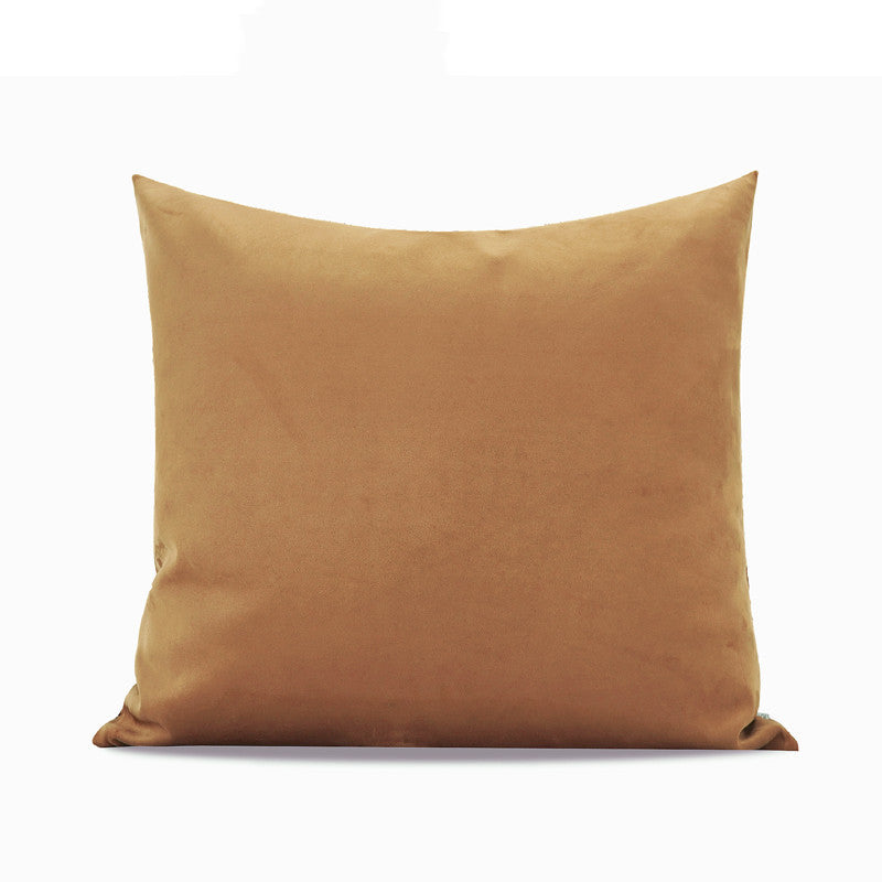 KTX-961107 Hand-Woven Frosted Leather Pillow in Orange Coffee Color - 45x45cm & 50x50cm Options