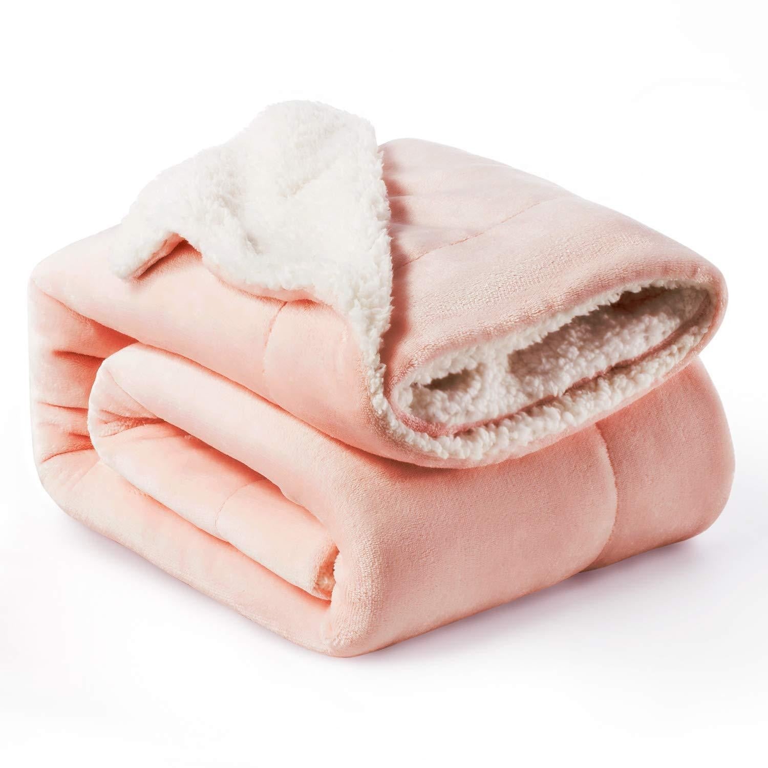 KTX-961107 Ultra Soft Plush Lamb Fleece Blanket - Thick, Warm, and Cozy for All Seasons, Multiple Colors Available