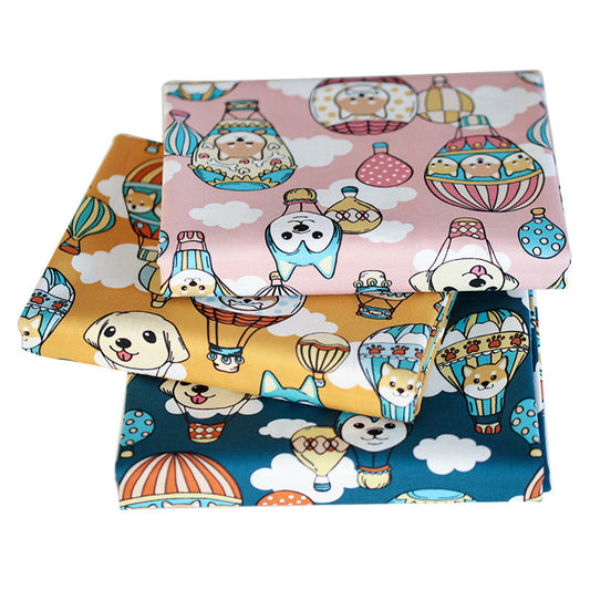 KTX-962259 Hot Air Balloon Patchwork Cotton Fabric for DIY Baby Clothes