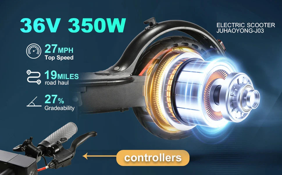 KTX-962451 350W Foldable Electric Kick Scooter with 10.4AH Battery, Max Speed 25km/h, 120kg Capacity, Portable Design