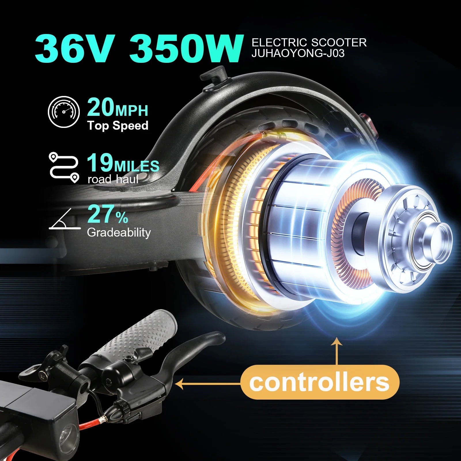 KTX-962451 350W Foldable Electric Kick Scooter with 10.4AH Battery, Max Speed 25km/h, 120kg Capacity, Portable Design