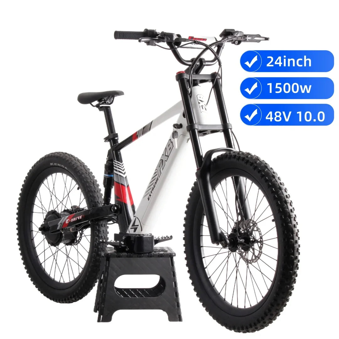 KTX-967443 24 Inch 48V 10.5Ah 1500W Electric Mountain Bike for Kids and Teenagers, Max Speed 50km/h, Aluminum Frame