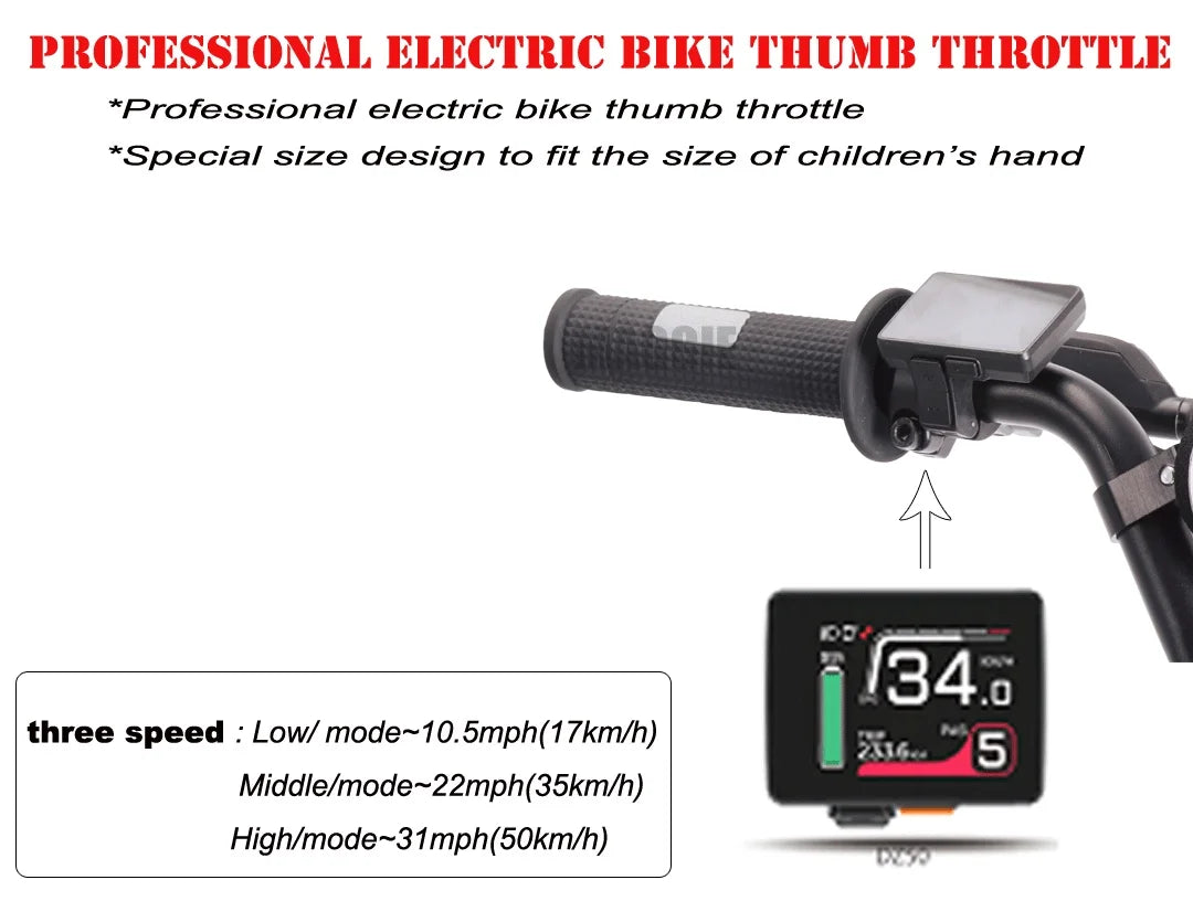 KTX-967443 24 Inch 48V 10.5Ah 1500W Electric Mountain Bike for Kids and Teenagers, Max Speed 50km/h, Aluminum Frame
