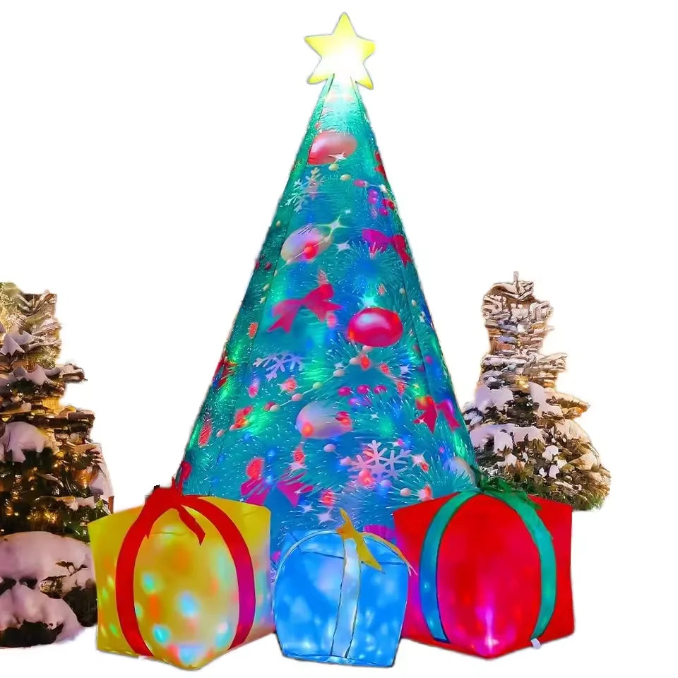 KTX-967635 7 Ft Inflatable Christmas Tree for Festive Holiday Decoration, Eco-Friendly PVC Material