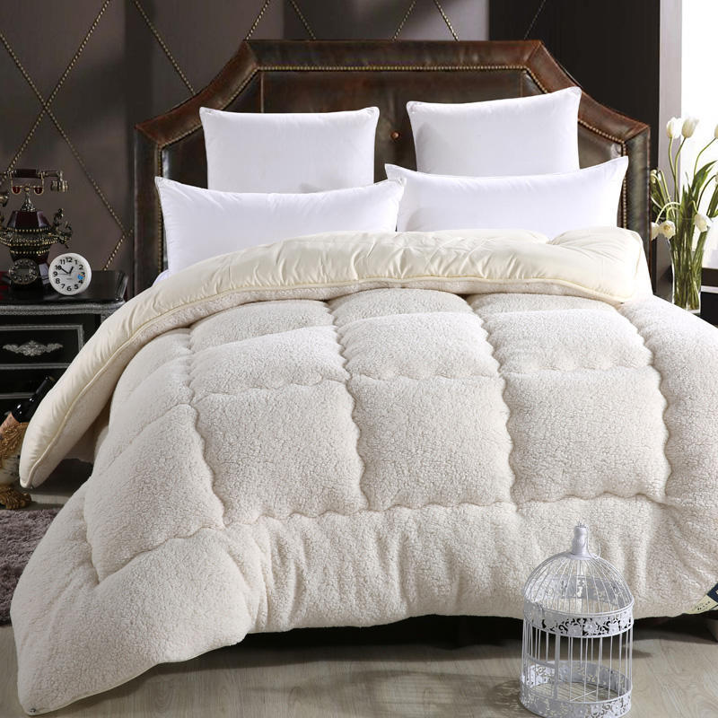 KTX-967955 Goose Down-Filled Cashmere Blanket in White, Beige, or Gray - Multiple Sizes Available