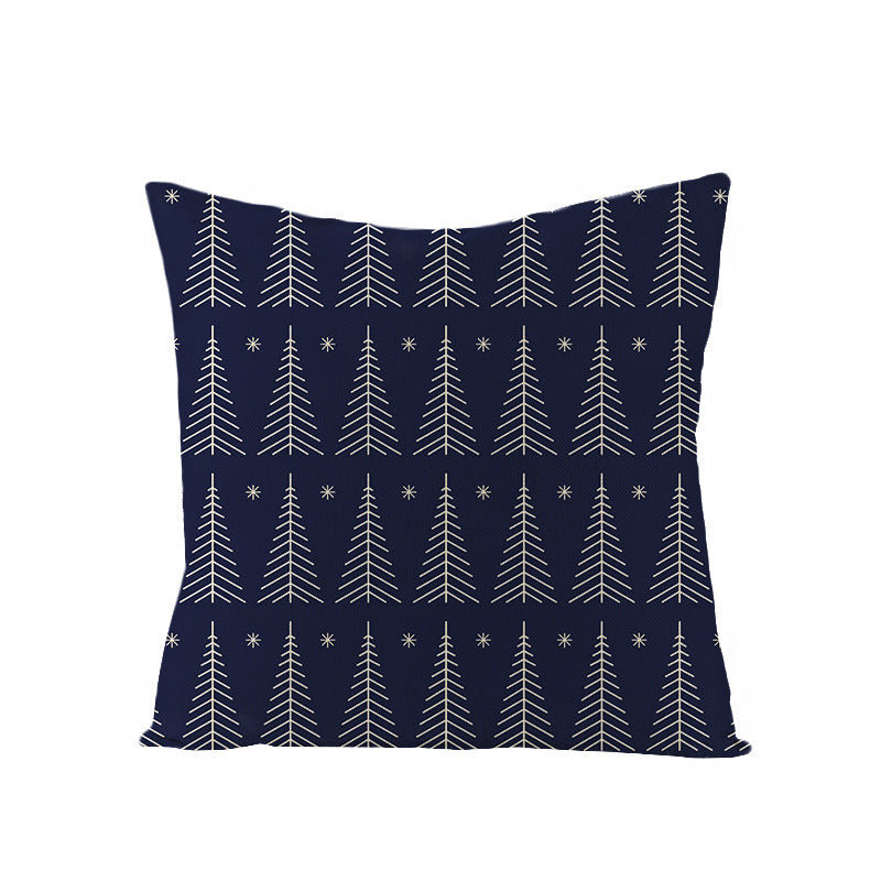 KTX-968083 Cartoon Digital Printing Christmas Pillowcase - Linen Cushion Cover 45x45CM with PP Cotton Filling