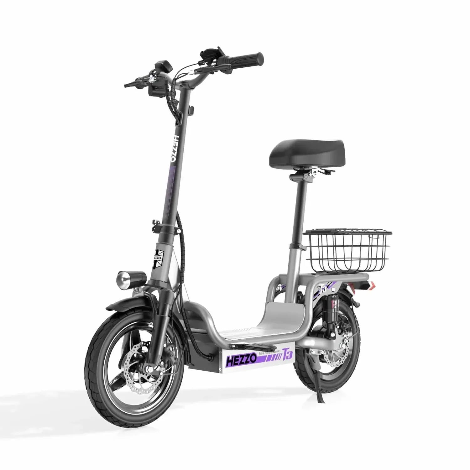 KTX-969683 14-Inch 48V 500W Electric Scooter with 32km/h Speed and 15Ah Battery, Foldable with Basket, Ideal for Unisex Use