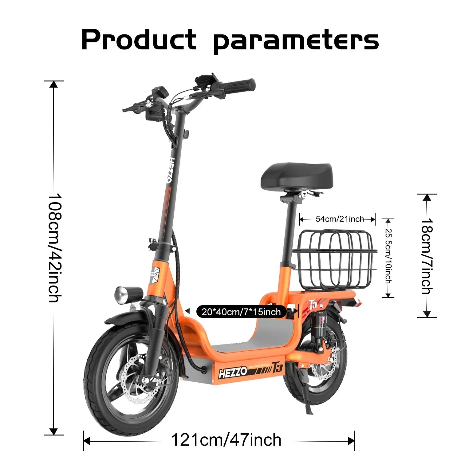 KTX-969683 14-Inch 48V 500W Electric Scooter with 32km/h Speed and 15Ah Battery, Foldable with Basket, Ideal for Unisex Use