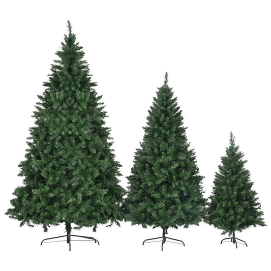KTX-969939 Pre-Lit Christmas Tree Set - 8FT, 6FT, and 4FT Hinged Pine Trees with 820 Warm Yellow LED Lights