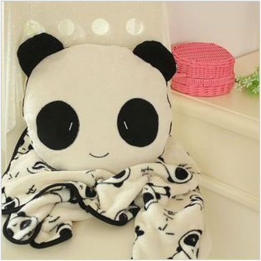 KTX-971475 Cartoon Panda Plush Doll Air Conditioner Cover for Youth