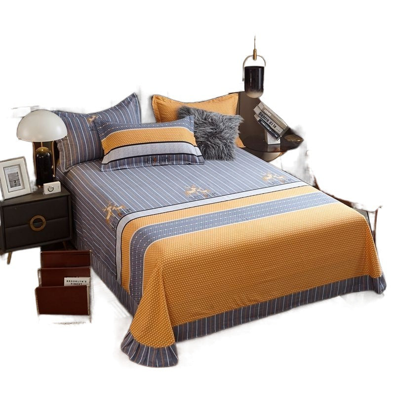 KTX-972435 Brushed Pure Cotton Tie Dye Thickened Single Bed Sheet in Various Sizes