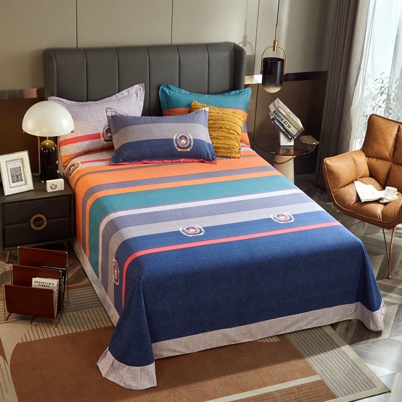 KTX-972435 Brushed Pure Cotton Tie Dye Thickened Single Bed Sheet in Various Sizes