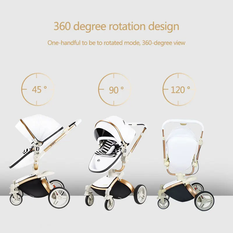 KTX-972819 Luxury Adjustable Baby Stroller with Reversible Seat and Multi-Angle Rotation