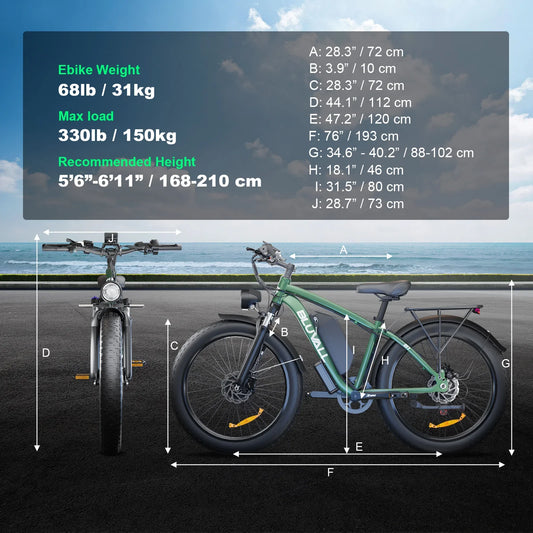 KTX-973331 2000W Electric Mountain Bike with Dual Motor, 48V 22.4Ah Lithium Battery, 7-Speed Gears, Fat Tire 26"x4"