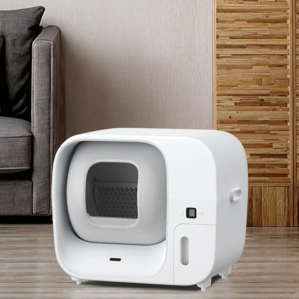 KTX-974227 Automatic Smart Cat Litter Box with 60L Capacity and Odor Control, Easy to Clean PP+ABS Material