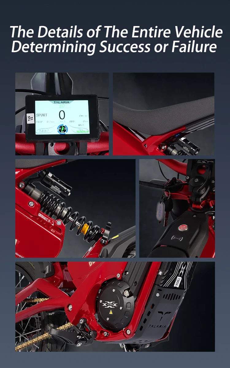 KTX-974867 Talaria XXX Electric Dirt Bike 60V 6500W Off-Road Motorcycle for Adults, Dual Hydraulic Suspension, 150kg Max Load