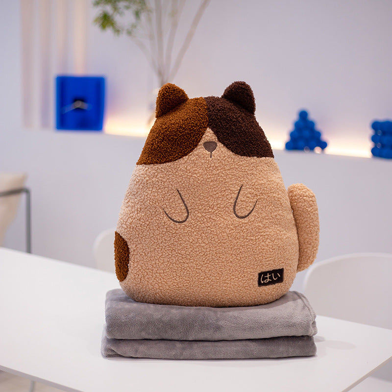 KTX-975891 Cozy Plush Whale and Fox Pillow with Blanket Set, Modern Design