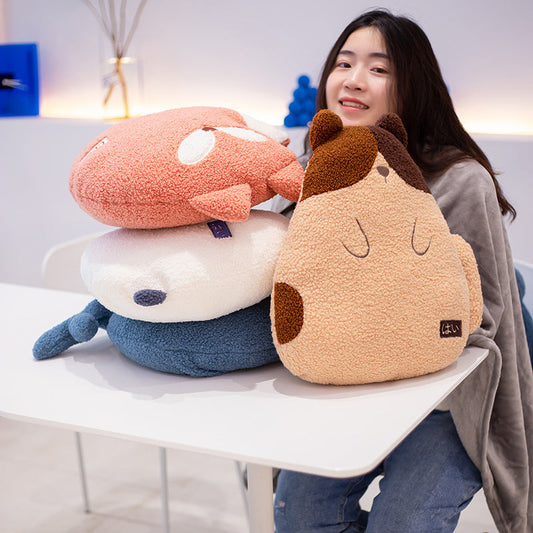 KTX-975891 Cozy Plush Whale and Fox Pillow with Blanket Set, Modern Design