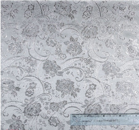 KTX-976915 Floral Jacquard Fabric for Home Decor and Costume Design - 100% Polyester, 150cm Wide