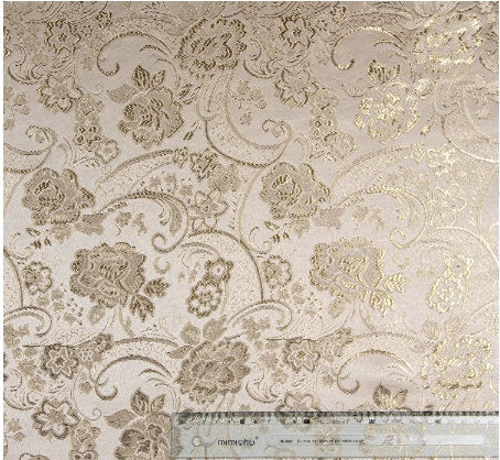 KTX-976915 Floral Jacquard Fabric for Home Decor and Costume Design - 100% Polyester, 150cm Wide